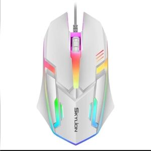 Skylion White Gaming Mouse With L.E.D Lights